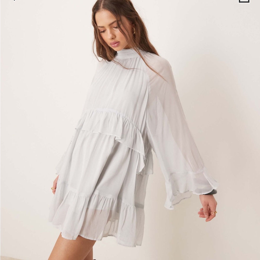 NWT ASOS DESIGN Ruffle Mini Dress - Picture 2 of 5